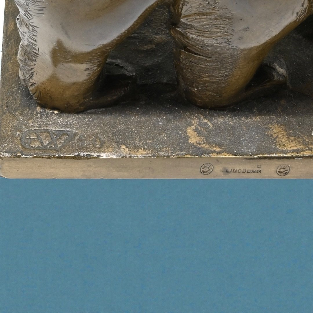 Erik Lindberg - Orso in Bronzo - Svezia Inizio XX Secolo-photo-1